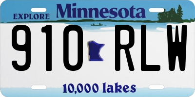 MN license plate 910RLW