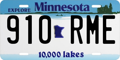 MN license plate 910RME
