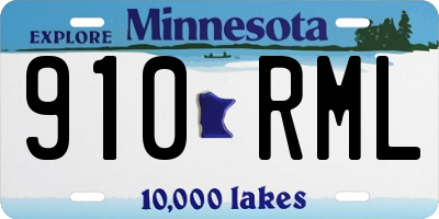 MN license plate 910RML