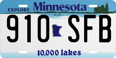 MN license plate 910SFB