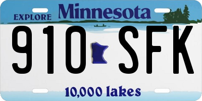 MN license plate 910SFK