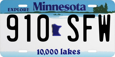 MN license plate 910SFW