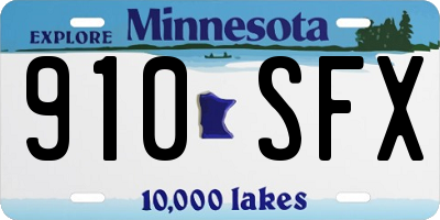MN license plate 910SFX