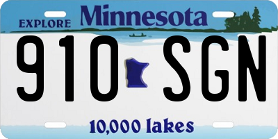 MN license plate 910SGN