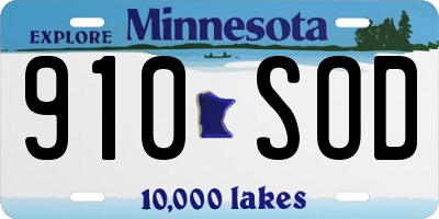 MN license plate 910SOD