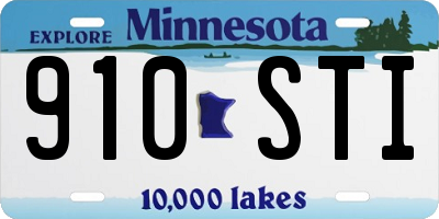 MN license plate 910STI