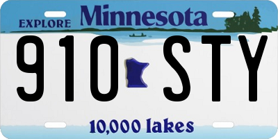 MN license plate 910STY