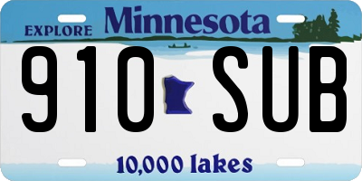 MN license plate 910SUB