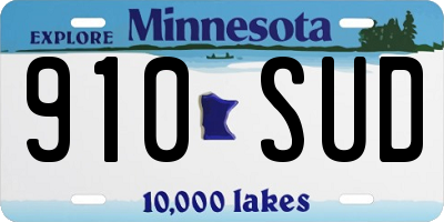 MN license plate 910SUD