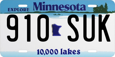 MN license plate 910SUK