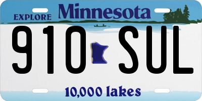 MN license plate 910SUL