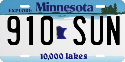 MN license plate 910SUN