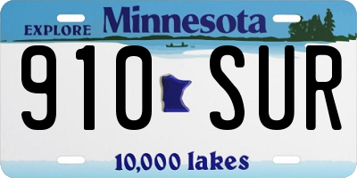 MN license plate 910SUR