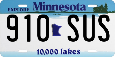 MN license plate 910SUS