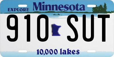 MN license plate 910SUT