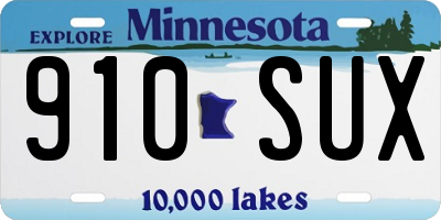 MN license plate 910SUX