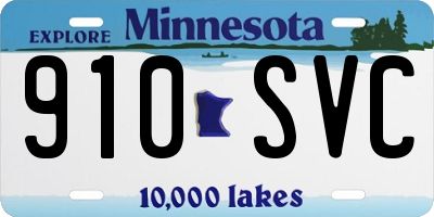 MN license plate 910SVC