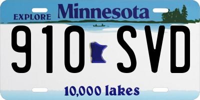 MN license plate 910SVD