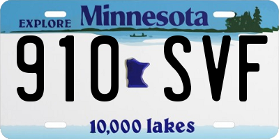 MN license plate 910SVF