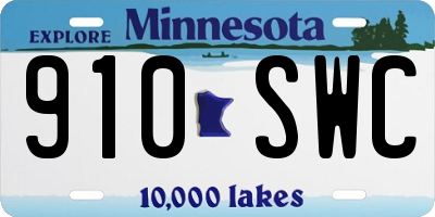 MN license plate 910SWC