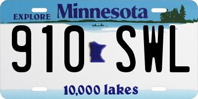 MN license plate 910SWL