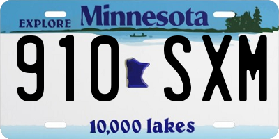 MN license plate 910SXM