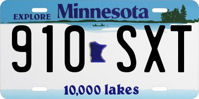 MN license plate 910SXT