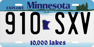 MN license plate 910SXV