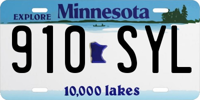 MN license plate 910SYL