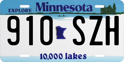 MN license plate 910SZH