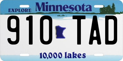 MN license plate 910TAD