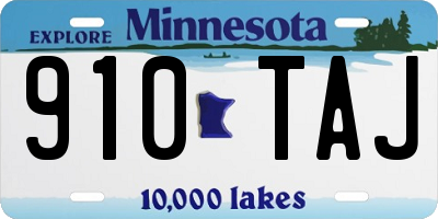 MN license plate 910TAJ