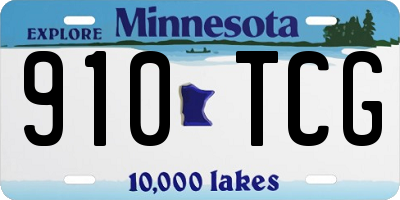 MN license plate 910TCG