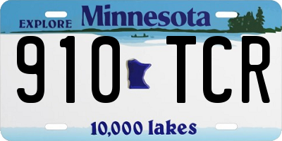 MN license plate 910TCR