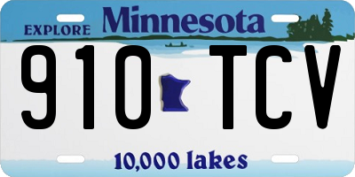 MN license plate 910TCV