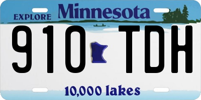 MN license plate 910TDH
