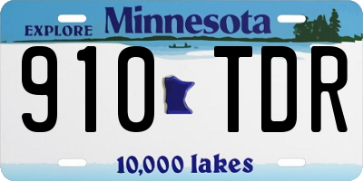 MN license plate 910TDR