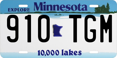 MN license plate 910TGM