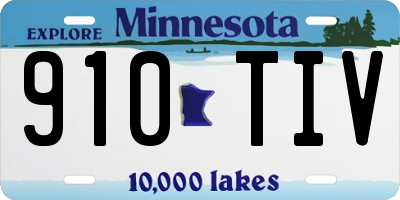 MN license plate 910TIV