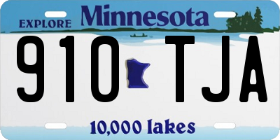 MN license plate 910TJA
