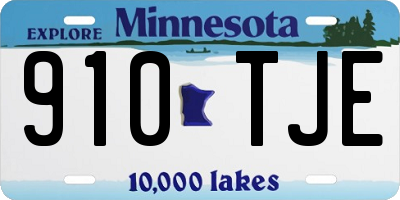 MN license plate 910TJE