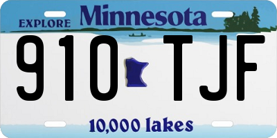 MN license plate 910TJF