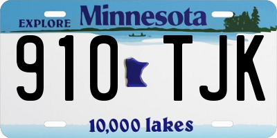 MN license plate 910TJK