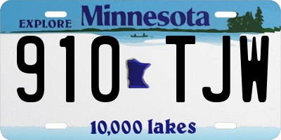 MN license plate 910TJW