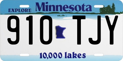 MN license plate 910TJY