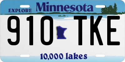 MN license plate 910TKE