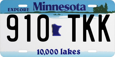 MN license plate 910TKK