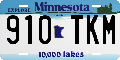 MN license plate 910TKM