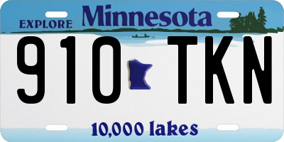 MN license plate 910TKN