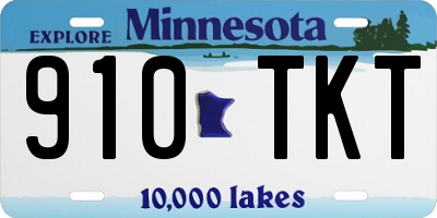 MN license plate 910TKT